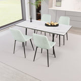 47"-63" extendable MDF modern dining and chair set, suitable for 2-6 people, white dining 42903618