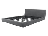 Queen Size Compression Bed Dark Grey Upholstered Platform Bed Frame with Headboard, VacuumSealed W3975P544605