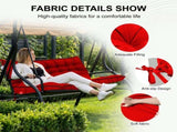 Outdoor Swing Cushions 55 Inch, Waterproof 4" Thick Porch Swing Cushion Replacement with Backrest 06404358