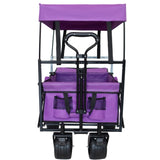 480Lbs Collapsible Wagon with Canopy,Wagon Stroller with 7" All-Terrain Wheels, Lightweight Foldable W321P269230