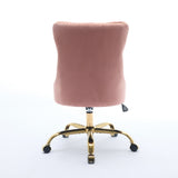 A&A Furniture Office Chair,Modern Velvet Upholstered Tufted Button Home Office Chair with Golden W1143P292467