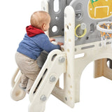 ZUN Kids Slide Playset Structure, Freestanding Castle Climbing Crawling Playhouse with Slide, Arch PP300683AAK