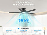44 inch Ceiling Fans with Lights, Large Air Volume Ceiling Fans with Reversible Quiet DC Motor and 84109418