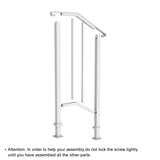 Handrails for Outdoor Steps, Iron Handrail Fits 1 Step, Transitional Handrail with Installation Kit, 39166207