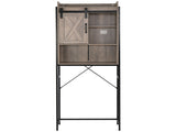 Retro Style MDF With Triamine Iron Frame Sliding Door Three-Layer Rack Bathroom Cabinet 54703194