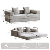 Floor,Compression Sofa,Convertible Floor Sofa Bed-with Pillow Back Support Armrest,Comfy Futon 02693286
