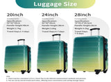 Hardshell Luggage Sets 3 Piece Gradient Color Expandable Suitcase with Spinner Wheels and TSA Lock N732P184448R