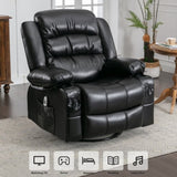 ZUN Massage Swivel Rocker Recliner Chair with Vibration Massage and Heat Ergonomic Lounge Chair for W1521130739