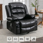 ZUN Massage Swivel Rocker Recliner Chair with Vibration Massage and Heat Ergonomic Lounge Chair for 21514973