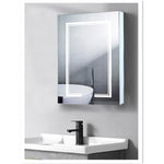 ZUN [FCH] LED Bathroom Wall Cabinet, Single Door Bathroom Mirror Cabinet, White 84534063