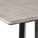 ZUN Modern Bar Height 42" Dining Table, Rubberwood Legs and Laminate Table Top, Gray Finish, Black 65503.00CEM