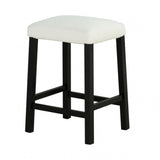 Dining Room Transitional 3pc Dining Set Gloss Table Top w Storage Shelves Side 2x Stools Black Ivory B2741P301902