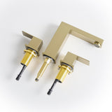 Bathroom Stainless Steel Faucets for Sink 3 Hole Nickel Gold 8 inch Widespread Bathroom Sink Faucet W1932P353492