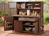 (With Assembly Video) TOPAMX Potting Bench with Hutch, 65" H Solid Fir Wood Garden Workstation, N717P404330D