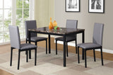 Noyes Faux Leather Seat Metal Frame Dining Chairs, Set of 4, Gray T2574P164525