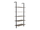 5-Layer 2all-Mounted Density Board Iron Frame Display Rack 24.02*12.01*72in Retro Gray Black Frame 93029176