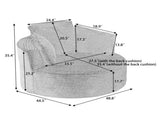 Compressible Corduroy Round Chair with Cushioned Backrest - Modern Comfort Seating for Living W2339P461273