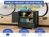 Tool Cart with Wheels, 40" H x 30" W x 20" D, Mobile Tool Cabinet with Lockable Casters & Drawer, T2398P407327