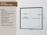 56-60 in. W x 72 in. H Double Sliding Shower Door, Semi-frameless Bathroom Sliding Door with 1/4" T5223P411682