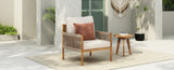 Modern Outdoor Woven Lounge Chair with Solid Wood Frame and Comfortable Polyester Cushions, Perfect N767P255038T