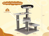 37" tall Cat Stairs with Scratching Mats - 3-Tier Perches, Spring Ball & Dangling Toys for Cats 86592329