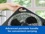 9" 3-speed Indoor Personal Table Electric Fan, Portable Handle, Black, ModelFN2006BK 01606589