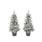 ZUN Lighted Candy Christmas Tree Set of 2, 3ft Artificial Tree with Warm White Lights, Christmas Tree N710P181804Z