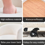 Storage Ottoman Foot Rest Round Footstool Teddy Velvet Footrest with Wheels Vanity Stool White 27021123