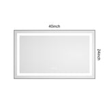 40 x 24 Inch LED Bathroom Mirror with Front and Backlight, Wall Mounted Vanity Mirror with Aluminum W2287P309232