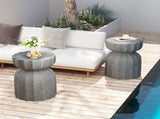 13" Modern Outdoor and Indoor Waterproof Coffee Table and Side Table Set, Durable MgO Cement Design, W757P332043