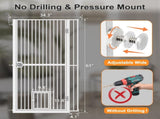 61" Extra Tall Cat Gate for Doorway , Adjustable Wide 34.3"-36.7" and included 4.13" extension kits, T3210P491357