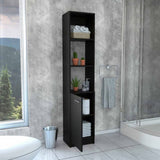 ZUN Black Wengue 2-Shelf Rectangle Linen Cabinet B06280221