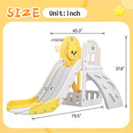 ZUN Toddler Climber and Slide Set 4 in 1, Kids Playground Climber Freestanding Slide Playset with PP304158AAL