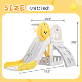 ZUN Toddler Climber and Slide Set 4 in 1, Kids Playground Climber Freestanding Slide Playset with PP304158AAL