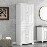 Bathroom Storage Cabinet with Doors and Drawer, Multiple Storage Space, Adjustable Shelf, White WF308204AAK