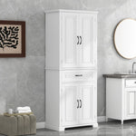 ZUN Bathroom Storage Cabinet with Doors and Drawer, Multiple Storage Space, Adjustable Shelf, White WF308204AAK