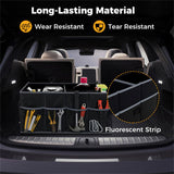 13 Gallon Car Trunk Organizer - 3 Compartments6 Pockets, 600D Oxford Fabric, Non-Slip Base, Black 07093189