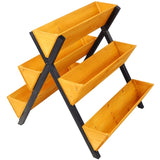 3 Tiers Wooden Vertical Raised Garden Bed with Legs,Brown Planter Raised Beds Kit for Flowers Herbs W465P196748