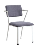Grey and White Dining Chair with Padded Seat B062P209231