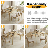 Disassembly rubber wood soft package wood color dining table and chair set 1 table 4 chair beige 26149920