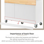 ZUN Rolling Mobile Kitchen Island with Solid Wood Top Locking Wheels,52.7 Inch Width,Storage Cabinet 01559303