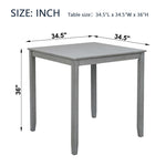 ZUN Wooden Dining Square Table, Kitchen Table for Small Space, 4 Person Counter Height Table, Gray,
ONLY W1998126370