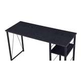 Rectangular Writing Desk with 2 Tier Shelf, Black B016P312622