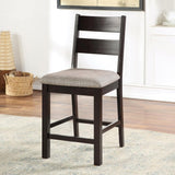 Dining Chairs Padded Fabric Seat Set of 2pc Side Chair Ladder Back Kitchen Dining Room Espresso B011P291549