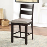 Dining Chairs Padded Fabric Seat Set of 2pc Side Chair Ladder Back Kitchen Dining Room Espresso B011P291549