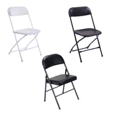 4pcs Elegant Foldable Iron & PVC Chairs for Convention & Exhibition Black 33457557