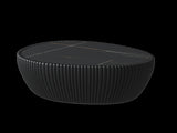Black Sintered stone Top goose eggs Shape Leather Coffee modern Sofa Table for Living Room furniture W3081P338226