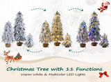 Pre-Lit Flocked Christmas Tree Set of 3, 3FT / 4.5FT / 6FT Artificial Christmas Trees with 235 Warm N704P526154A