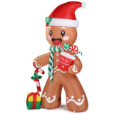 7.9 FT Lighted Christmas Inflatable Decoration, Inflatable Gingerbread Man Outdoor Decoration, Funny 39081989