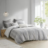 King/Cal King 3 Piece Cotton Jacquard Duvet Cover Set B03596508